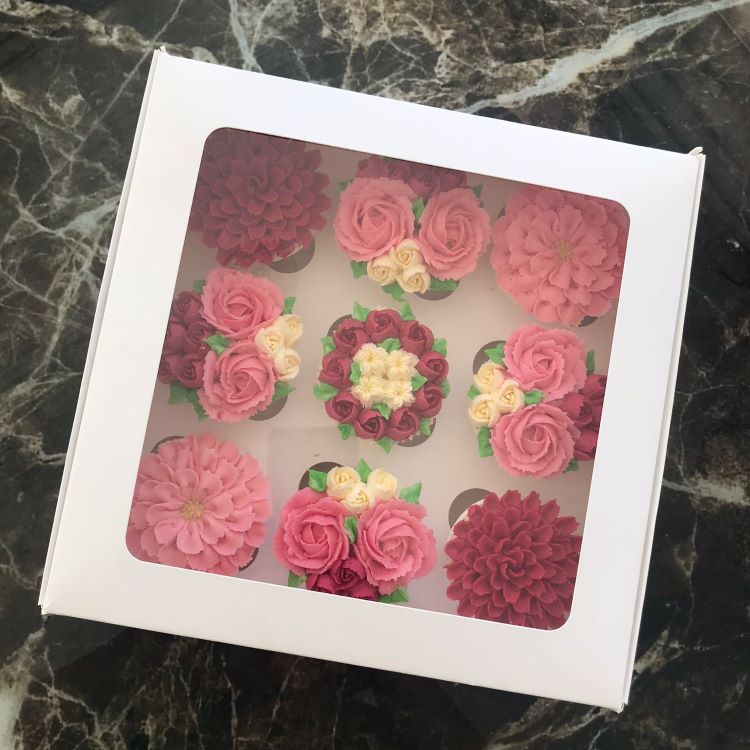 9 bölmeli Pencereli Cupcake Taşıma Kutusu 