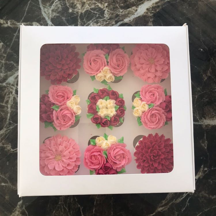 9 bölmeli Pencereli Cupcake Taşıma Kutusu 